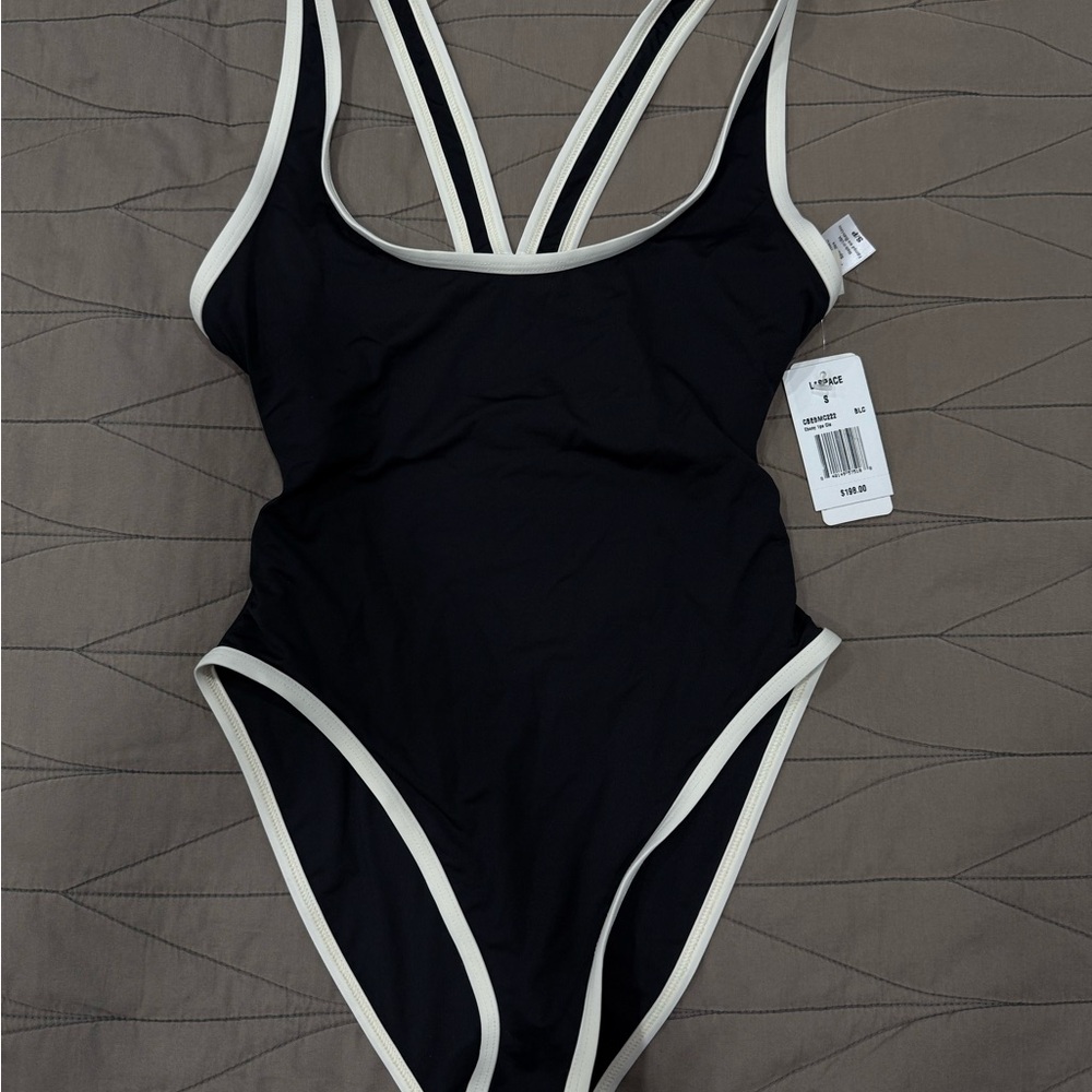 L*Space Black and White One-Piece Swimsuit - Picture 4 of 8